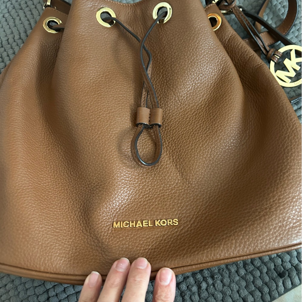 Michael Kors Authentic Leather Drawstring Bag
